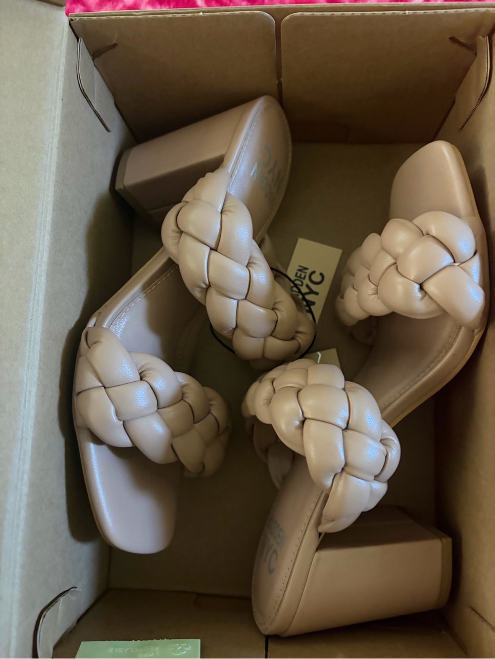 ❤️Madden NYC Women's Tan Braided Slide Sandals Size 8 New - Picture 7 of 9